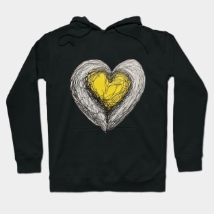 Heart Yellow Shadow Silhouette Anime Style Collection No. 256 Hoodie